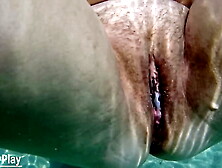 Open vagina creampie underwater,  cum inside