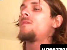 Skinny amateur jerks his small hard cock and blows load