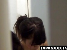 Voyeur captures Japanese girl in a heated moment at home