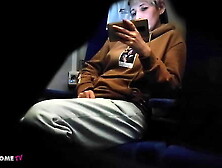 What did she do? Does she masturbation on the train? Voyeur Cums?