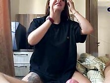 Amateur adorable damsel deep throats jizz-shotgun while her BF gangbangs her -