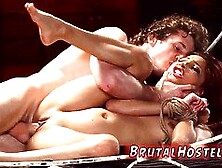 Stretched on bondage rack and rough anal audition Poor tiny Jade Jantzen she just