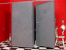 0387 Red-haired slut gets anal fisting training in toilet