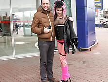 Busty slut Wendy Moon fucks in public transport