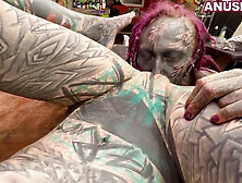 Dreadlocked alternative girl Lily Lu gets nailed and enjoys her tattoo artist's sausage