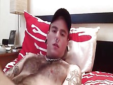 Hairy Tattooed Boy In Wanking Solo