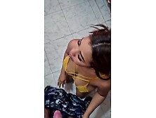 The cleaning hotty being spied on and then drilled hard by her boss