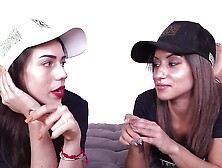 Hotties Katia Casadei and Petra massage each other's feet