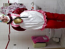 Sweating and dancing German whore in thick rubber