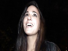 Claudia Bevel is fucked outside by a stranger & takes a creampie for money