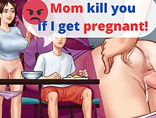 My mom cooking.  I impregnating my stepsister during breakfast.