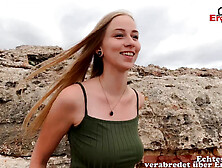 german petite teen get anal creampie outdoor at the beach (18+)