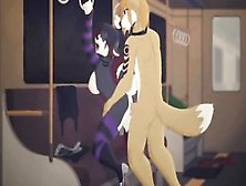 Секс Фурри в поезде метро