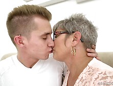 Granny Jessye made young Oliver satisfied with her sex tricks