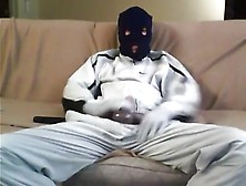 Jerking-Off In A Mask,  Gloves & A Nike Tracksuit Sox & Shoes