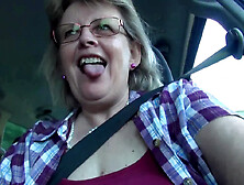 Natural boobs in the car.  - TacAmateurs