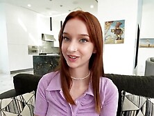 Redheaded Teen Beauty Getting Fucked With Legs Open Wide