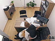 LOAN4K.  Czech girl with big tits is sucking dick in his office