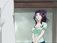 Busty hentai beauty fondles old man cock