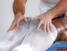 Brunette milf face fuck with facial