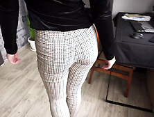 Office Worker Shows Off Ass In Super Tight Trousers