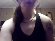 HOT TRANSGENDER WENCH MASTERBATES IN BRASSIERE AND BOOTY-RAMMING, EATS CUM