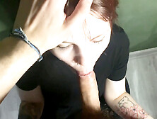 Pinned against the wall and treated to mouth pleasure by luscious redhead Feliceluv