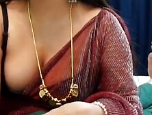 Sexy Saree Hot Big Boobs Bhabhi Hand Job With Boy