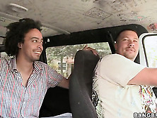 Sahara Gold and Taylor Ray get filmed from bang bus