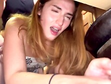 Step bro helps Daniela Chanel get unstuck and she fucks large wang for cream-pie