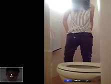 hot girl uses toilet