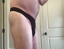 Jerking In Daughter's Black Silk Thong