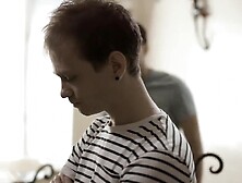 Troubled mom Syren Demer DPed by her two angry teenie yo