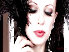 Naughty ginger mistress opens pussy