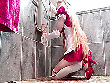 Femboy Asuna Maid Clumsy And Soapy