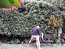 Fucking this rich mature in the garden