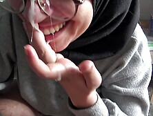 A Muslim bitch is disturbed when she sees her teachers large French wang