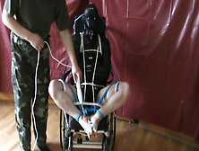 Straitjacketed Slave Is In Wheelchair - 2