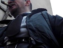 Middle-Aged Leather Cop Germane Xl Indulges In Outdoor Teddy Fetish Activities