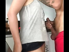 boss rides maid forcibly in the kitchen