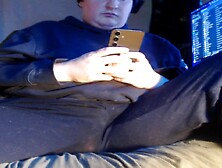 Overweight penis played with throughout pajamas