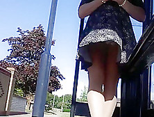 White Lace Windy Upskirt Stockings