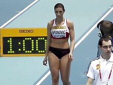 Serbian Sportswoman Competes In Athletics Events In Tight Clothes