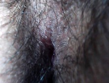 Orgasm contractions of anal hole (close-up)