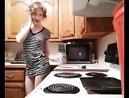 Sexy Small Babe Boyshorts Smoking Cigarette W Coffee Kitchen Counter Tease