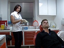 Brunette Anna Polina Having Fun While Sucking Her Patient's Dick