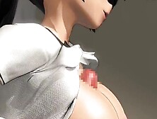 Tennis playing busty hentai anime babe fucks with her horny male colleagues