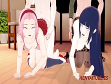 Naruto Anime - Sasuke Rides Sakura & Naruto Rides Hinata And Spunk Inside