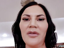 Step-mother with Huge Boobs vibrator fuck right in front of me