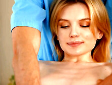 Oily blonde shows what she can do with a horny dude